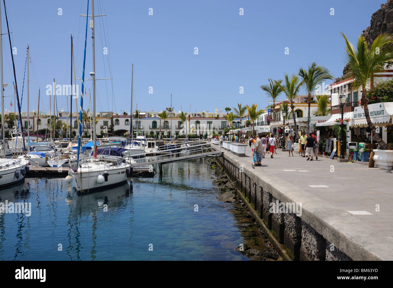 Lungomare di Puerto de Mogan, Grand Isola Canarie, Spagna Foto Stock