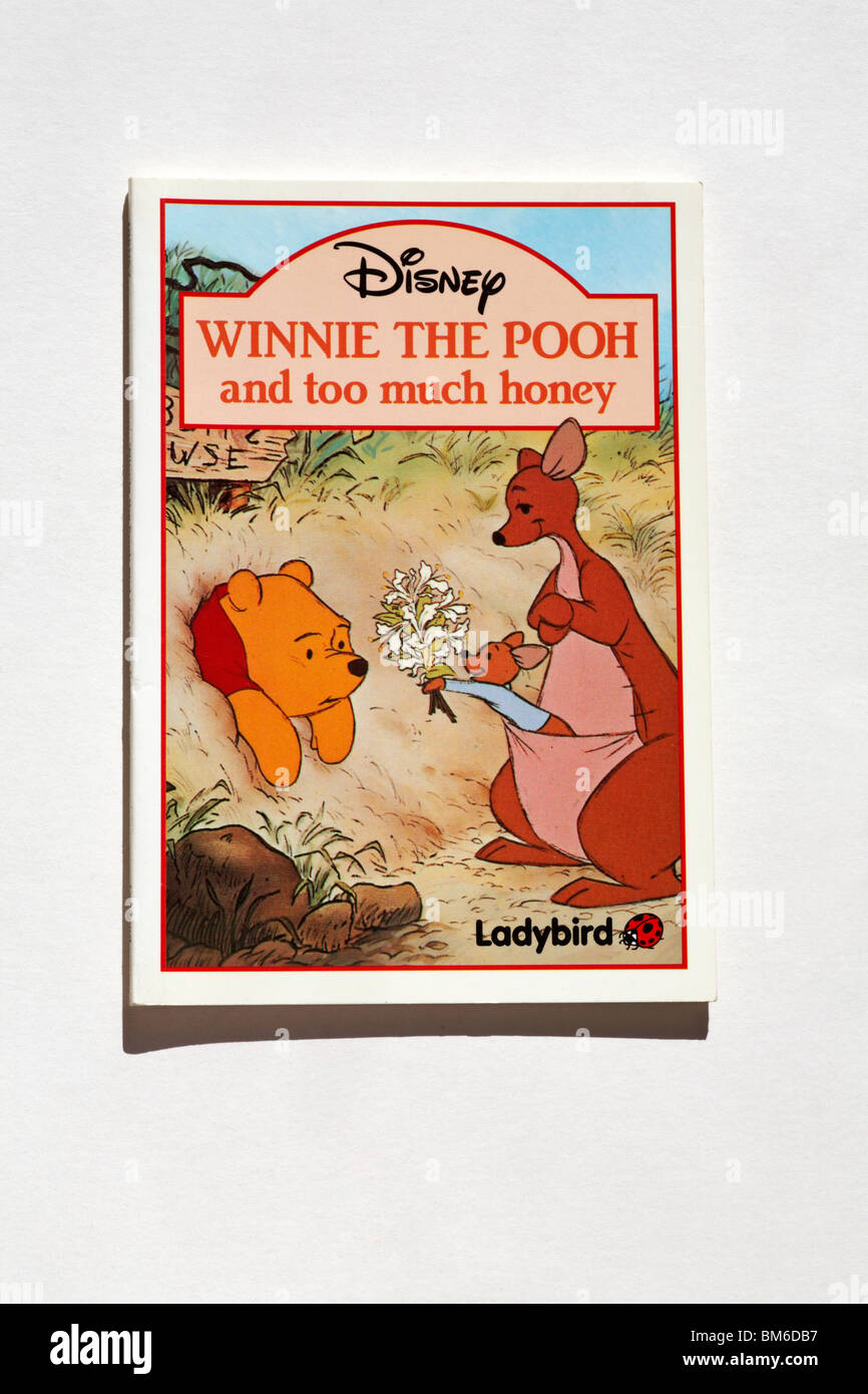 Winnie the Pooh e troppo miele Disney libro - Coccinella prenota isolati su sfondo bianco Foto Stock