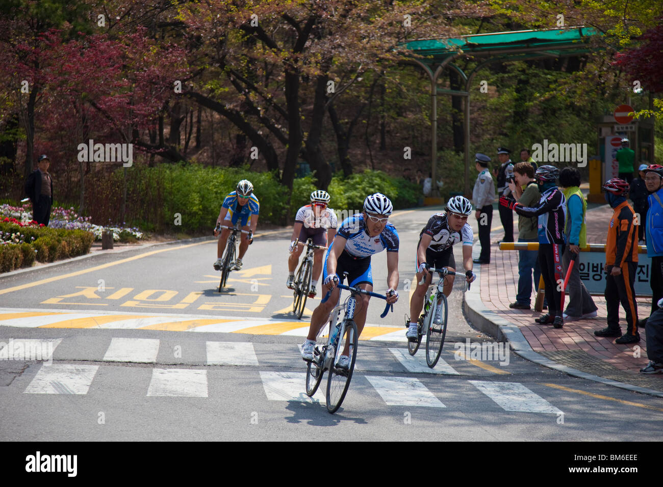 Corsa in bicicletta nel Parco di Namsan a Seoul COREA DEL SUD Foto Stock Corsa in bicicletta nel Parco di Namsan a Seoul COREA DEL SUD Foto Stock