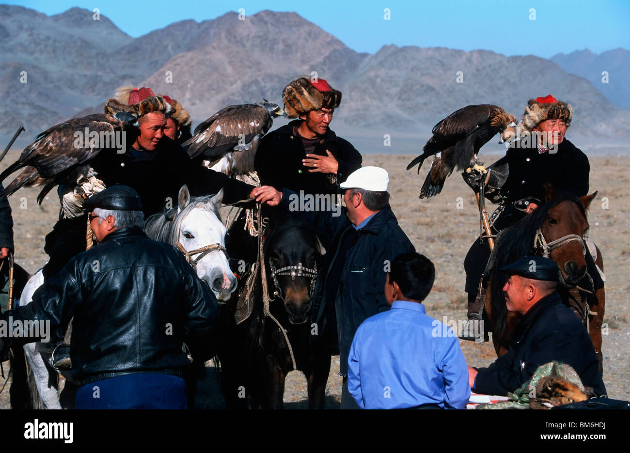Golden Eagle Festival, Bayan Ölgii, montagne di Altai e Mongolia Foto Stock