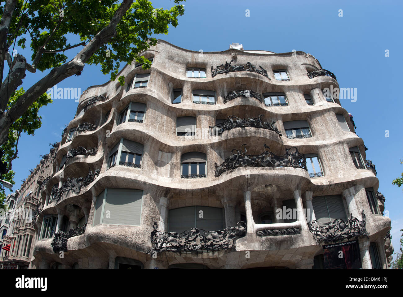 Gaudi Casa Mila, Barcellona, Spagna Foto Stock