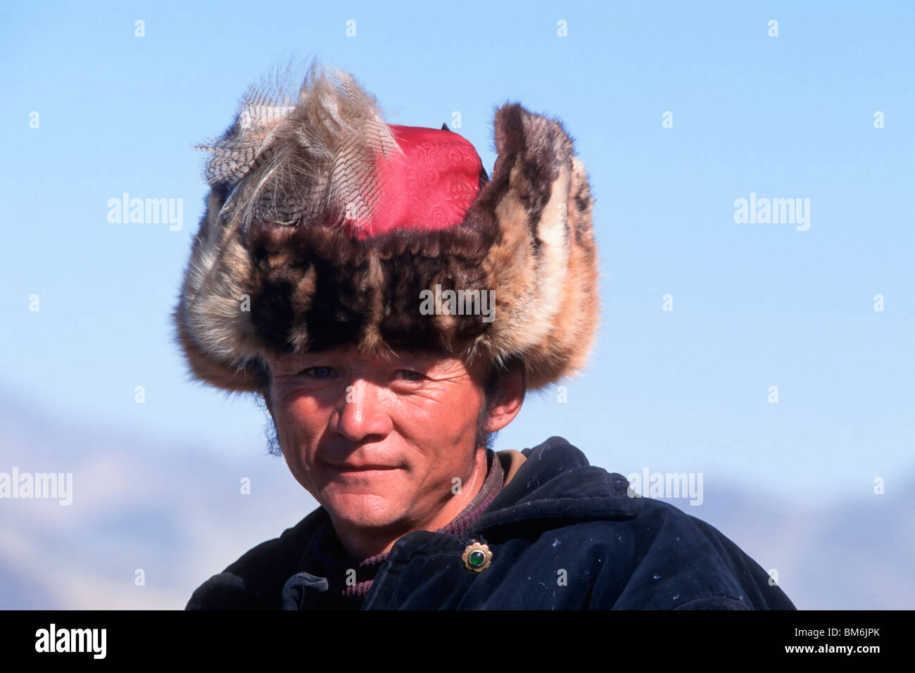 Il cacciatore kazako, Golden Eagle Festival, Bayan Ölgii, montagne di Altai e Mongolia Foto Stock