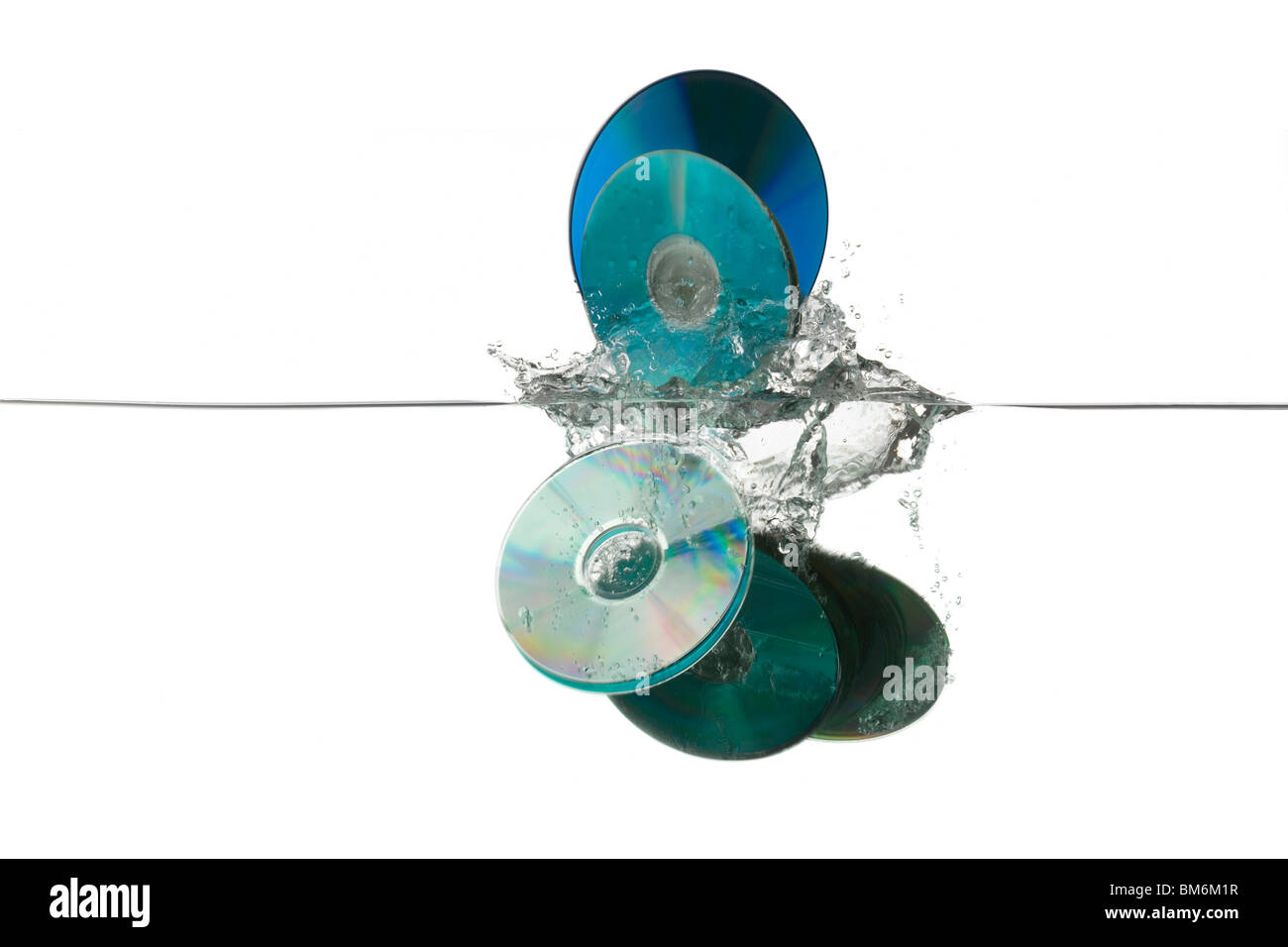 Vecchi cd buttato via Foto Stock