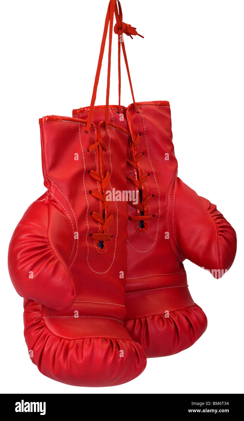 Close-up di un paio di guanti da boxe Foto Stock