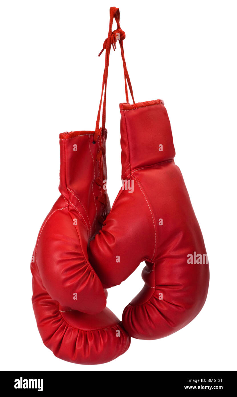 Close-up di un paio di guanti da boxe Foto Stock