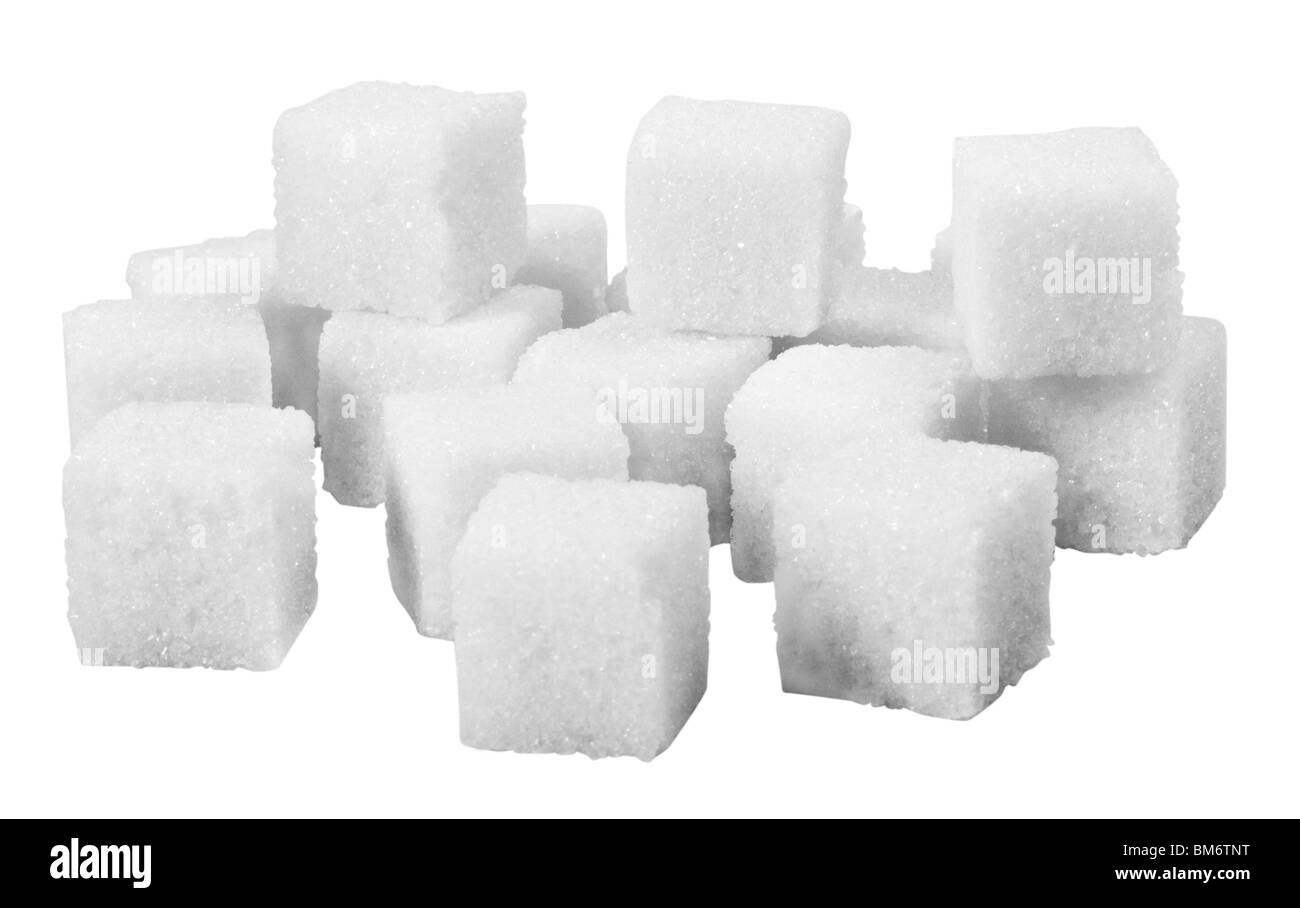 Close-up di cubetti di zucchero Foto Stock