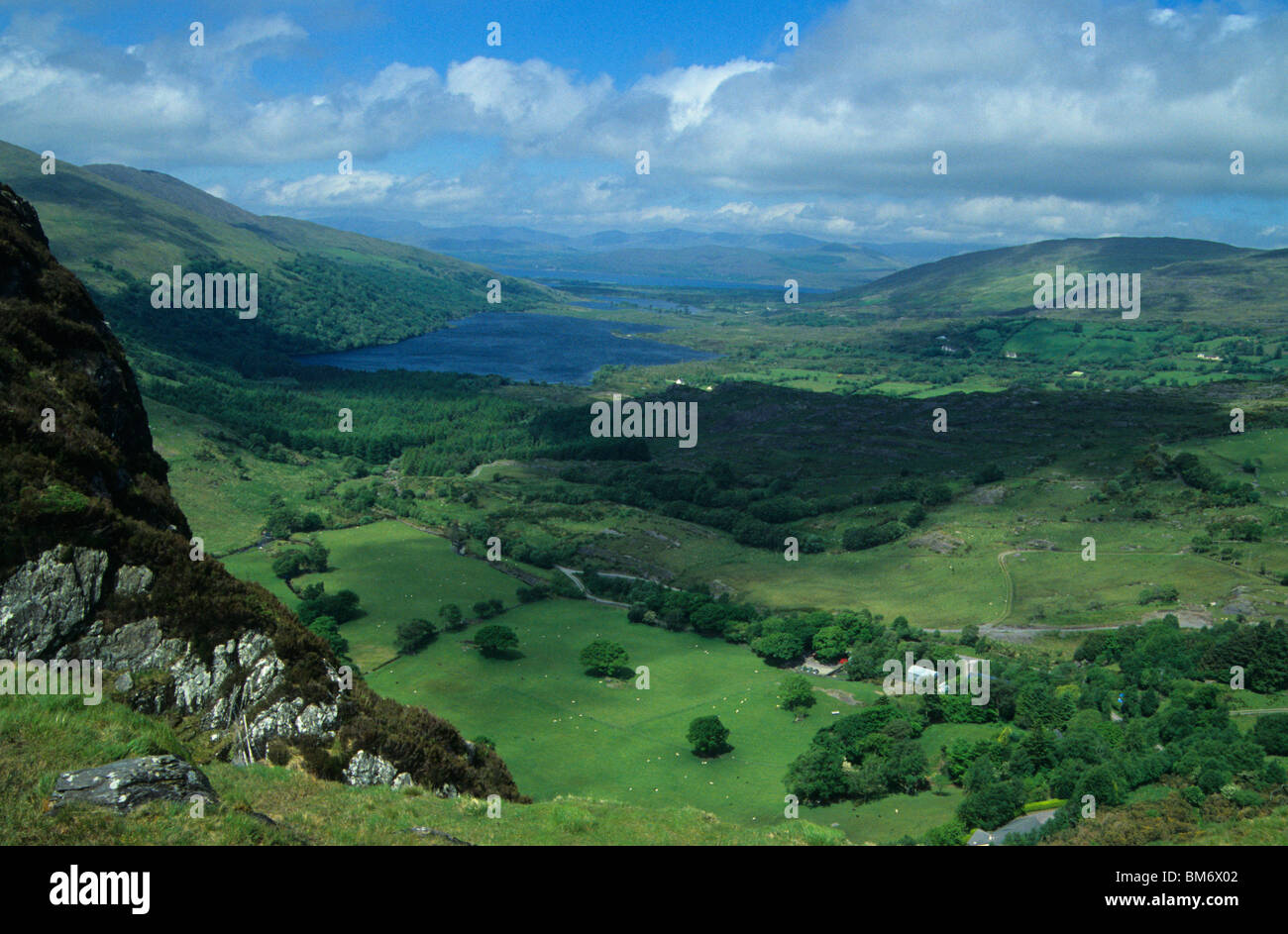 Gleninchaquin valle, sulla penisola di Beara nella Contea di Kerry, Irlanda. Foto Stock