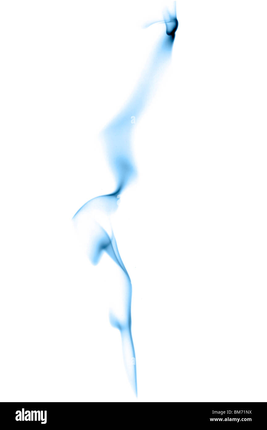 Scopo su bianco - fumo close up Foto Stock