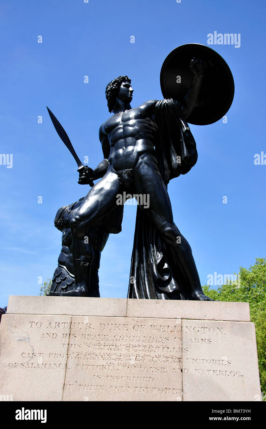 Achilies statua, Hyde Park, City of Westminster, Londra, Inghilterra, Regno Unito Foto Stock