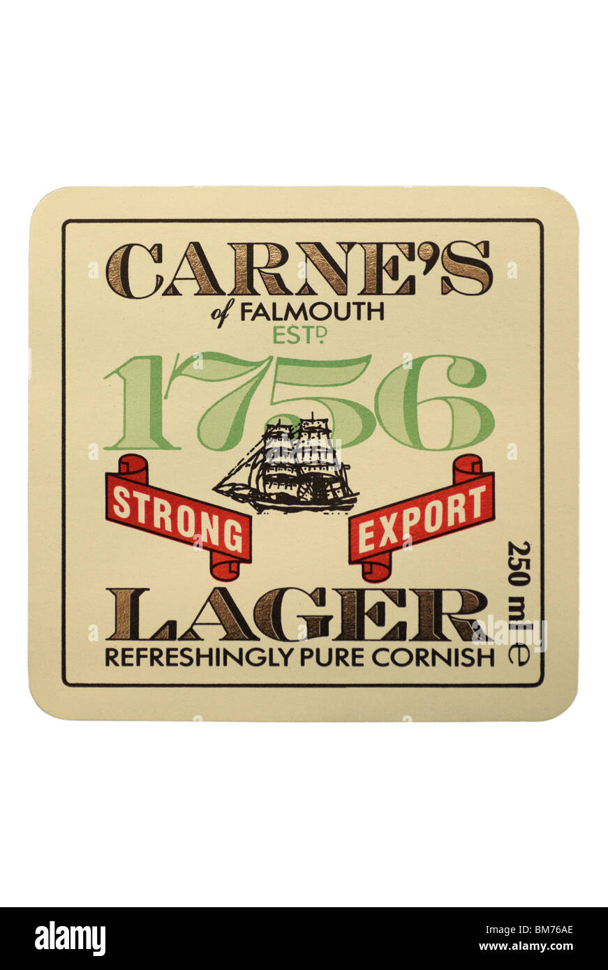 Carne (Devenish) 1756 Strong lager di esportazione Etichetta flacone - circa 1988 - 1990. Foto Stock