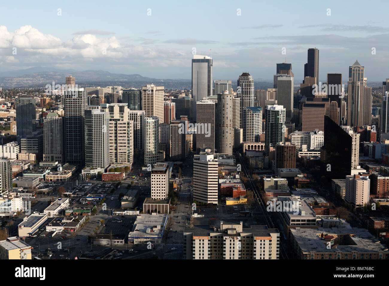 Seattle Downtown vista dallo spazio ago Foto Stock