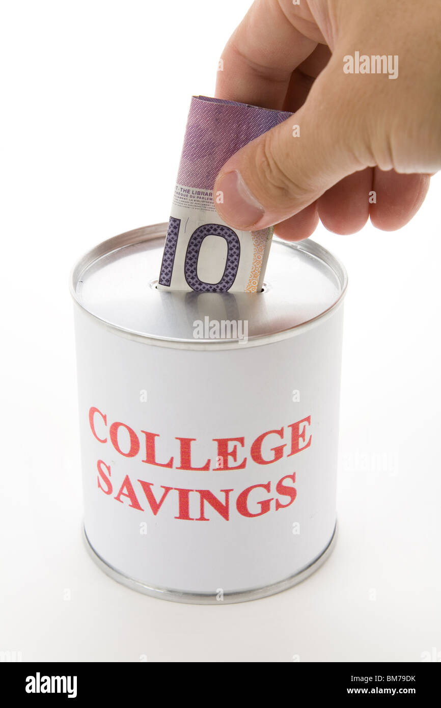 College di risparmio, dollaro canadese, il concetto di risparmio per college Foto Stock