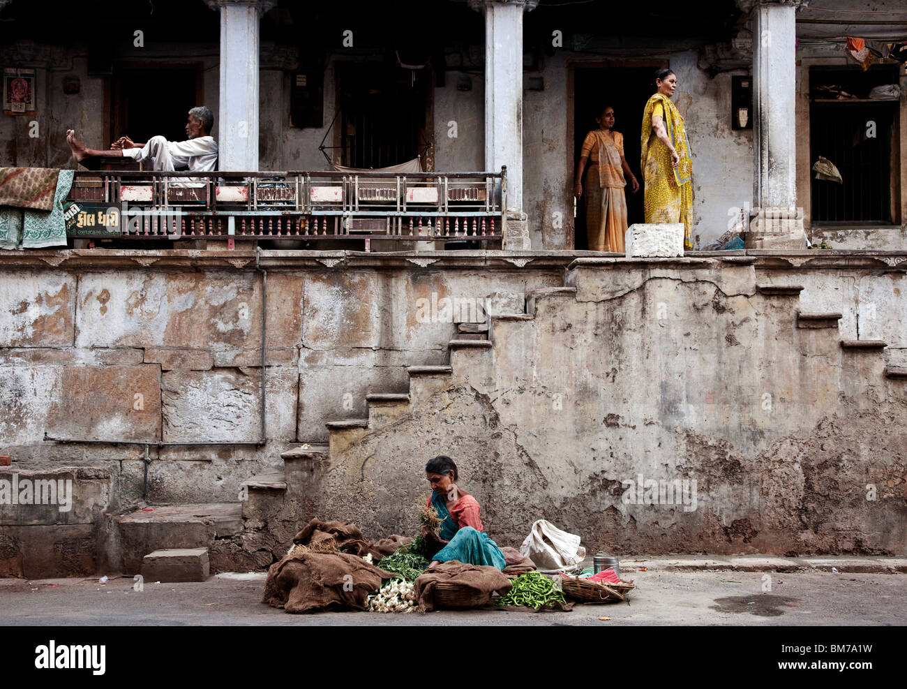 La città vecchia in Ahmedabad, India Gujurat Foto Stock