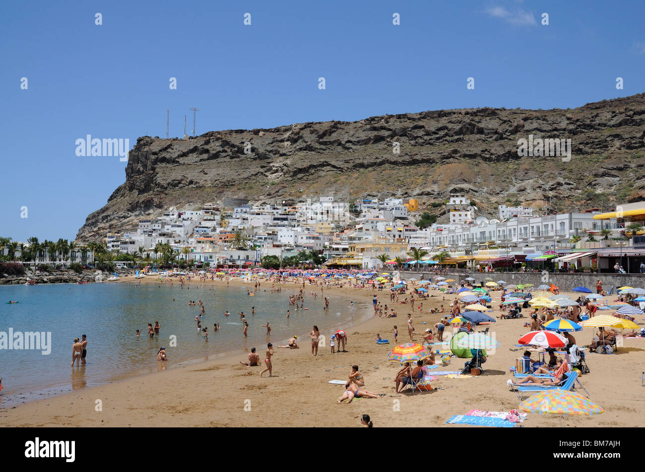 Spiaggia di Puerto de Mogan, Grand Isola Canarie, Spagna Foto Stock