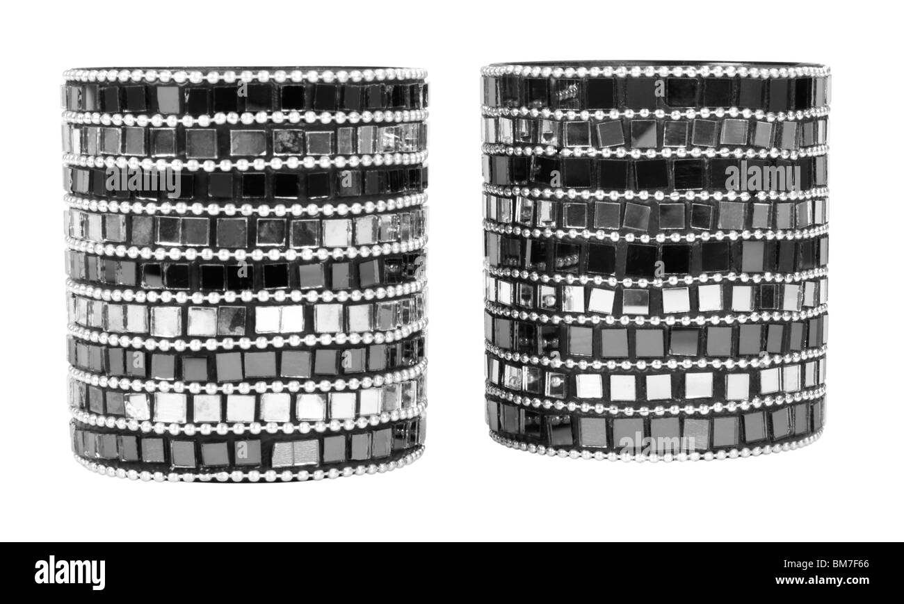 Close-up di due titolari di candeliere Foto Stock