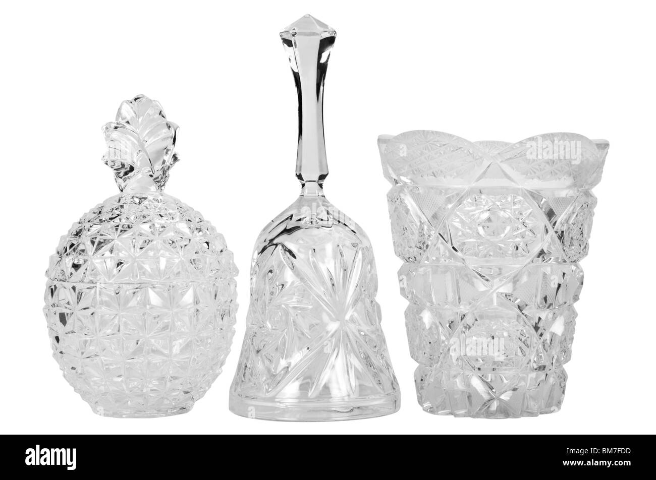 Un assortimento di utensili di cristallo Foto Stock