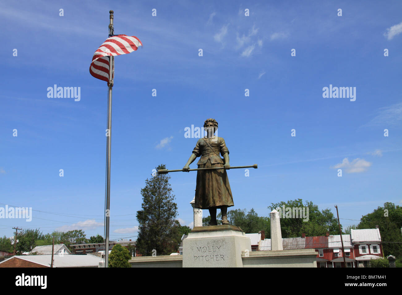 La tomba e Monumento di Molly Pitcher, la prima donna riconosciuto per il suo servizio dai militari. Foto Stock