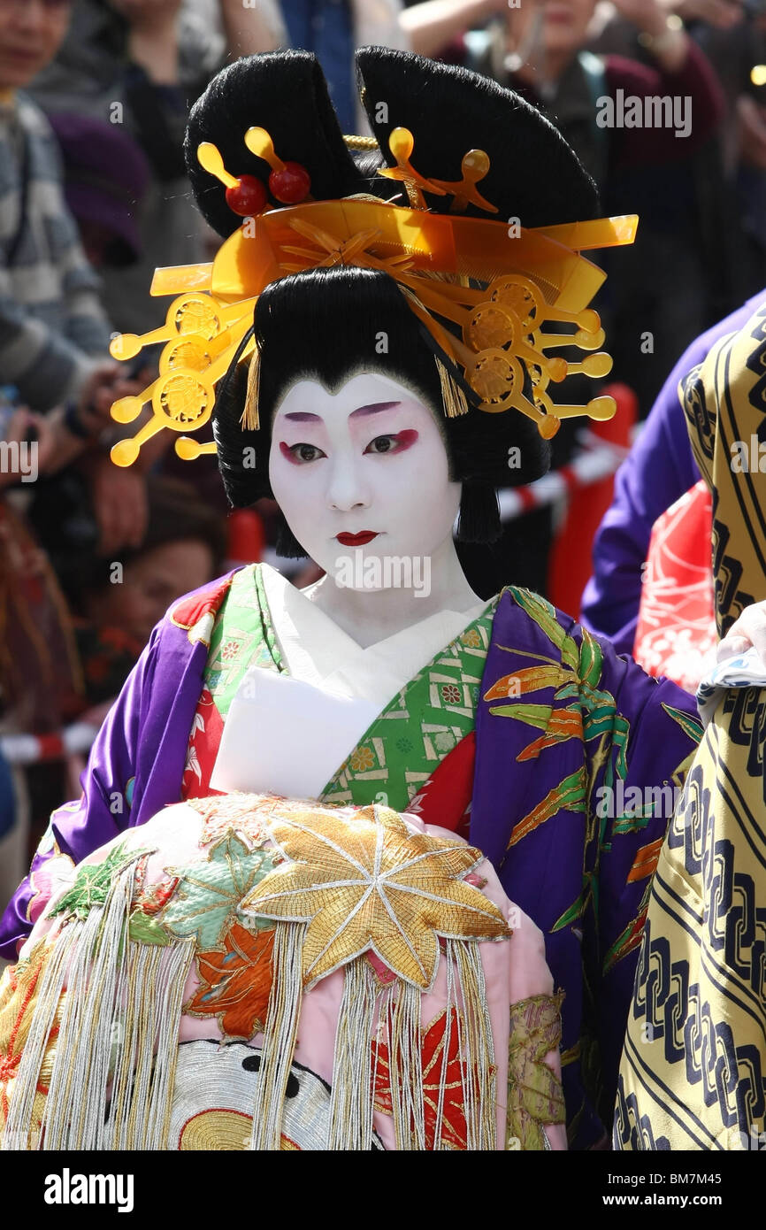 Tokyo (Giappone) : 'Edo Yoshiwara Oiran Dochu' parade (2010/04/10) Foto Stock