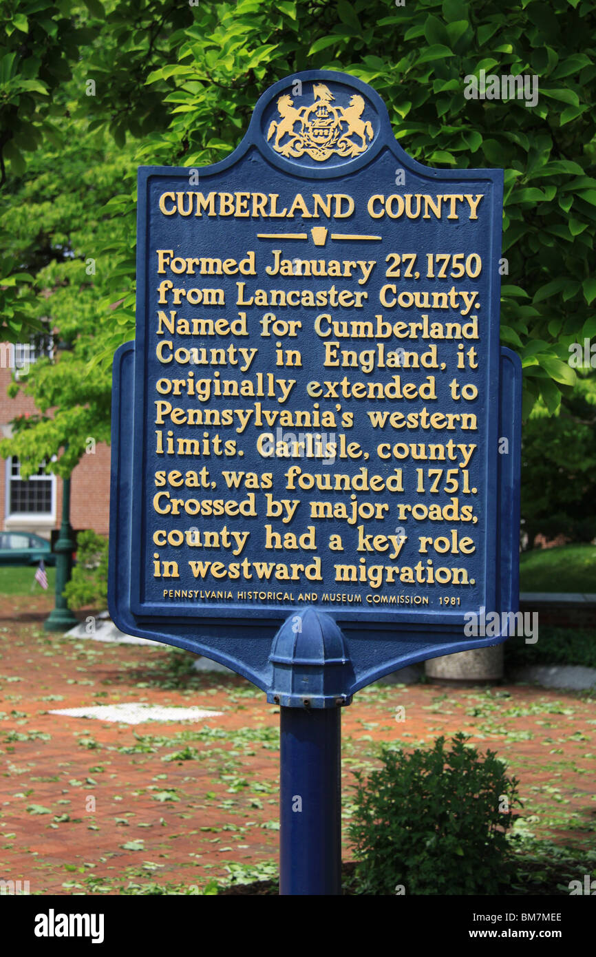 Nel cuore della Pennsylvania, Carlisle si trova a Cumberland County. Foto Stock