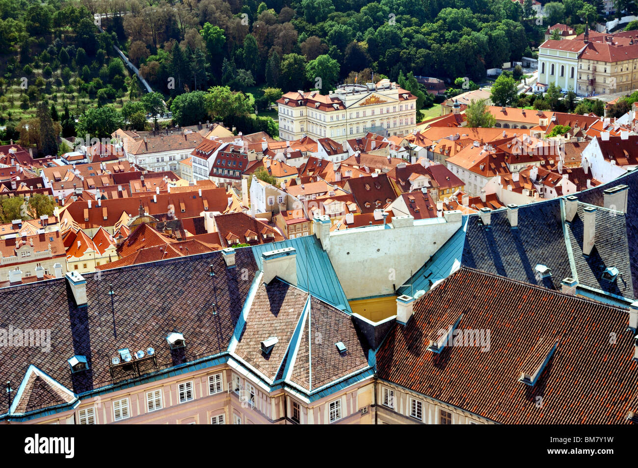 Bird-eye vista del centro storico di Praga Foto Stock