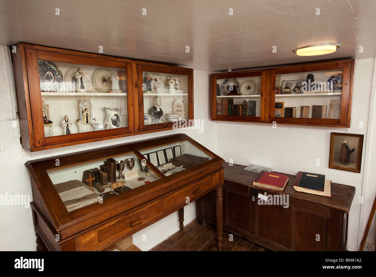 Regno Unito, Cornwall, Altarnun, Trewint, Charles Wesley's cottage, piano superiore sala di preghiera Foto Stock