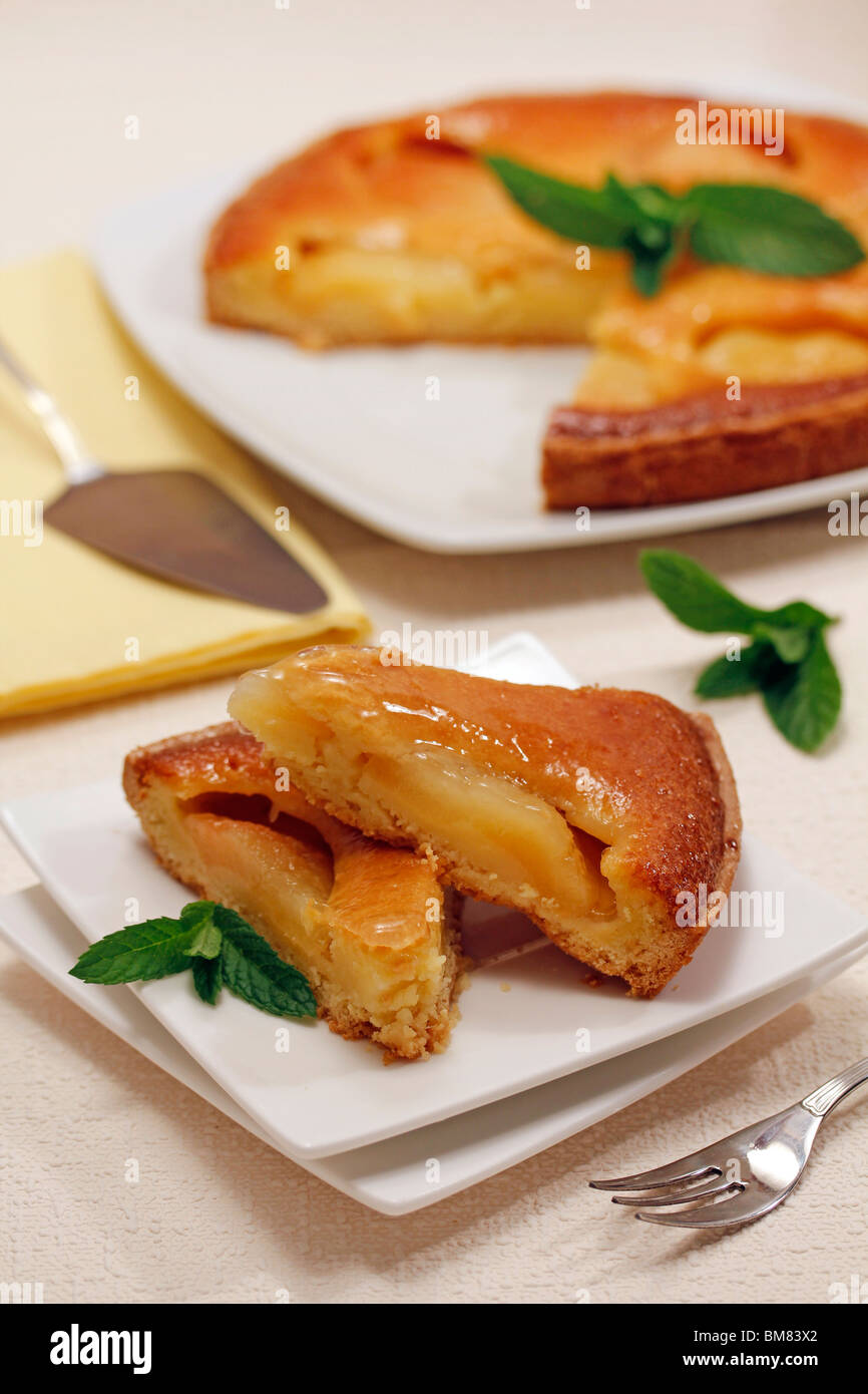 Crostata di pere. Ricetta disponibile. Foto Stock