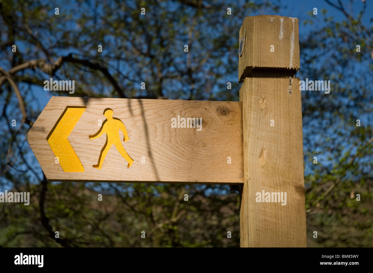 Sentiero segno, passeggiate in montagna nera, Wales, Regno Unito, Europa Foto Stock