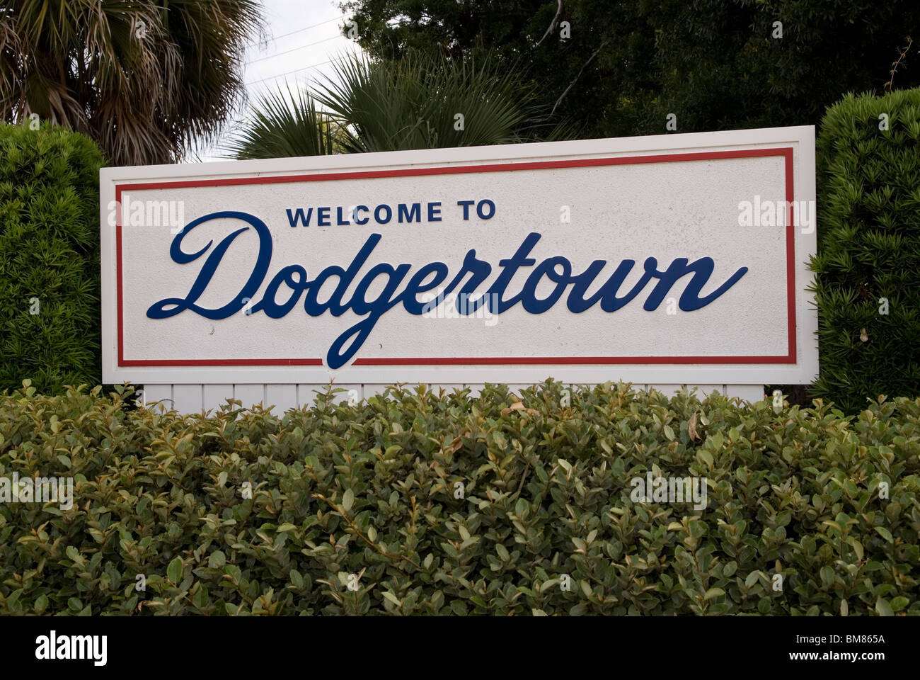 Dodgertown Welcome Sign vero Beach Florida USA Foto Stock