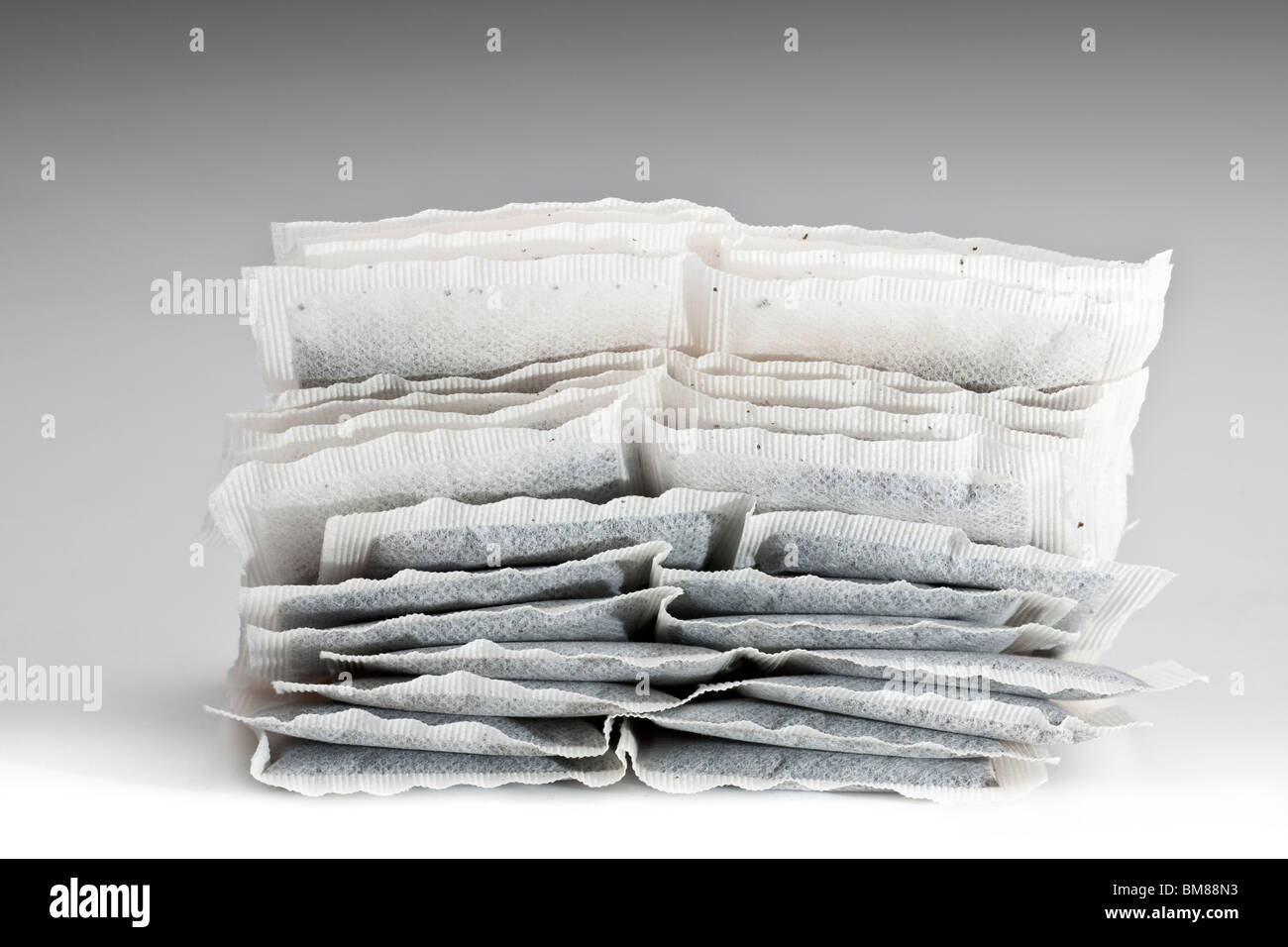 Pila di teabags doppia Foto Stock