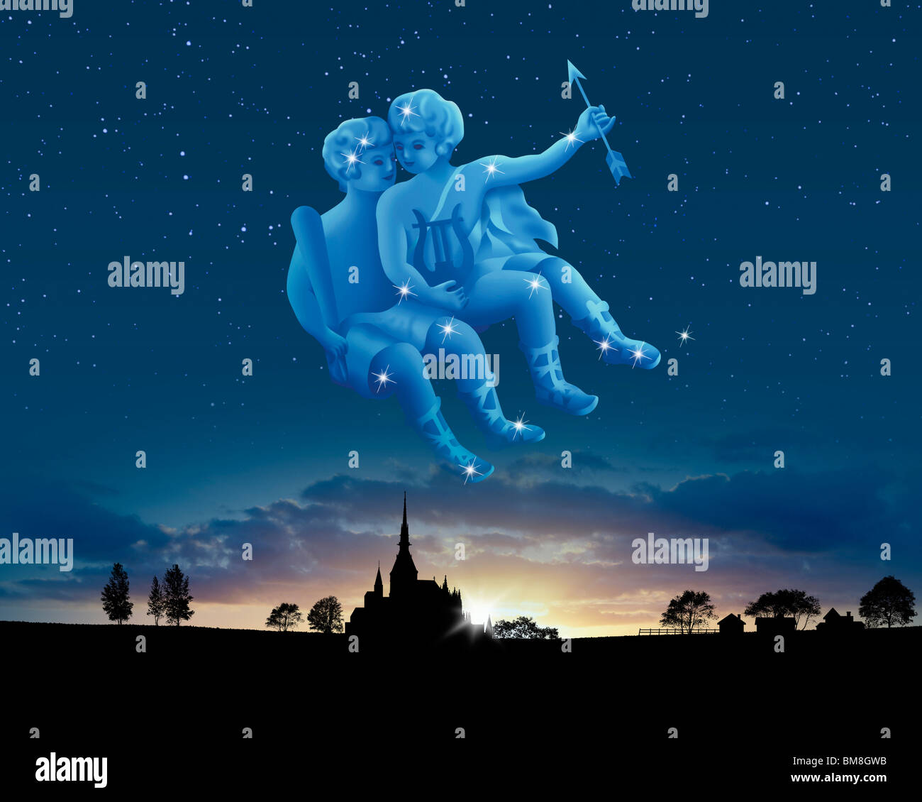 Immagine del segno di astrologia, Gemini Foto Stock
