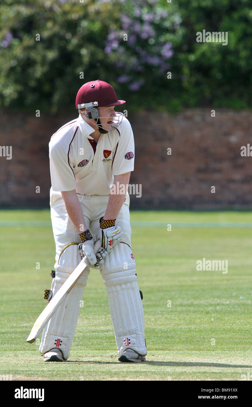 Cricket a livello di club, Leamington Spa, England, Regno Unito Foto Stock