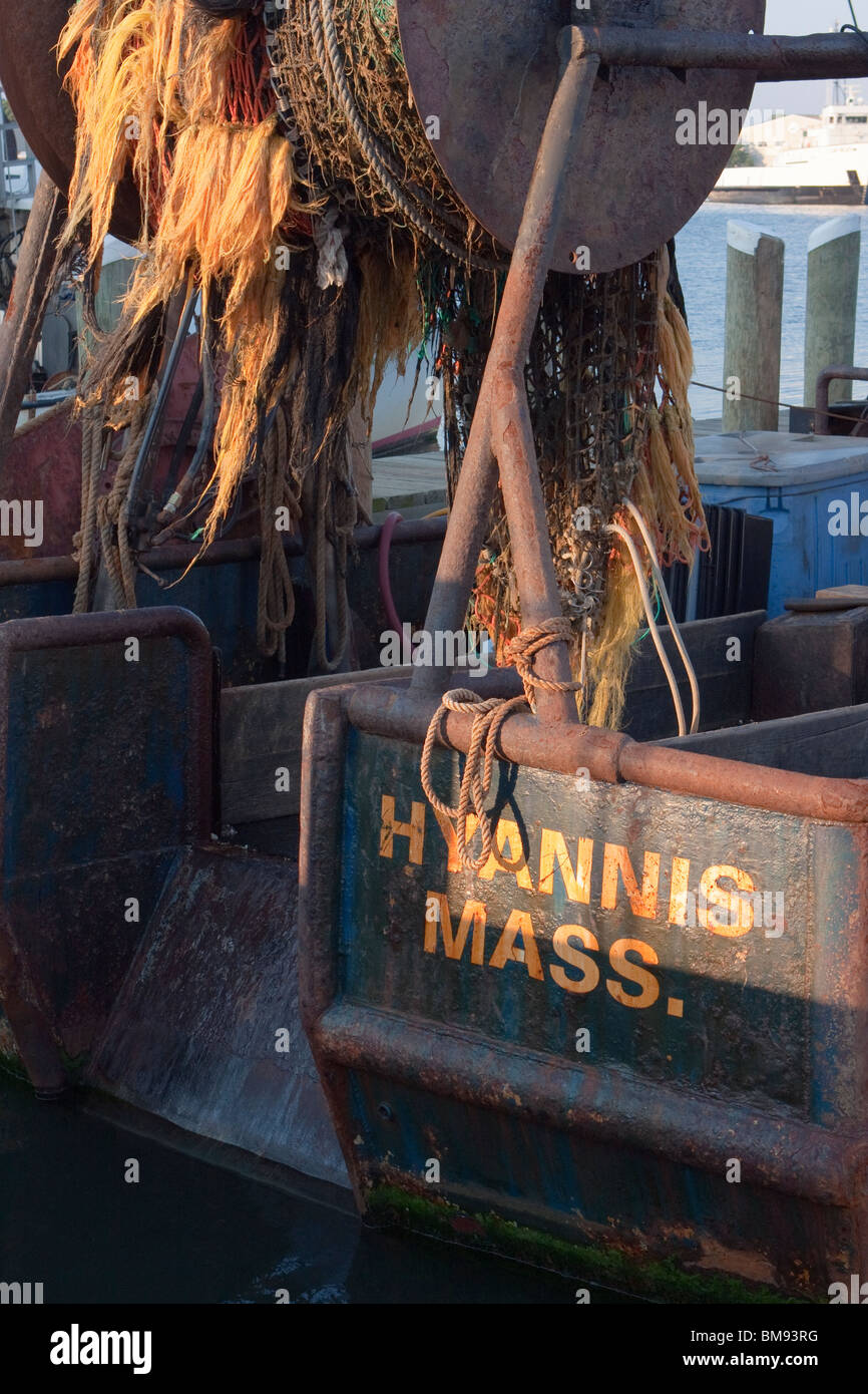 Retro della barca da pesca dalla massa di Hyannis Foto Stock