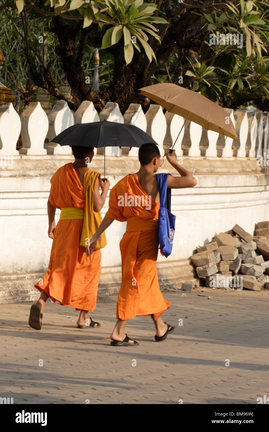 I monaci buddisti Vientiane, Laos. Foto Stock