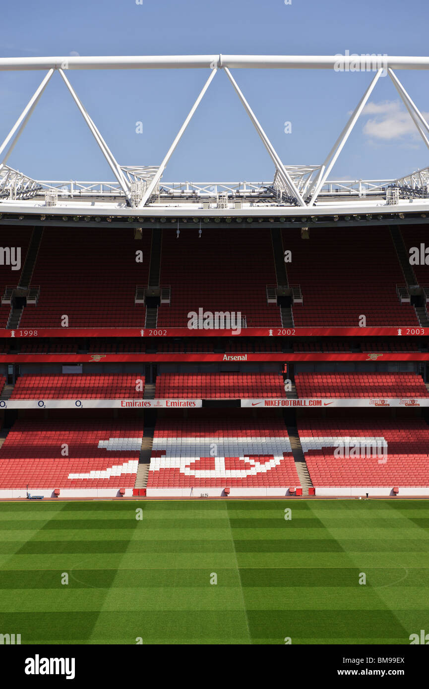 Lo stadio Emirates dell'Arsenal Football Club, il premier inglese Football Soccer League. Foto Stock