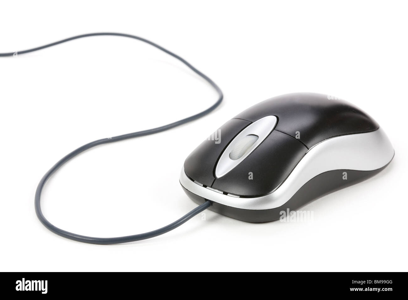 Il mouse del computer con sfondo bianco Foto Stock