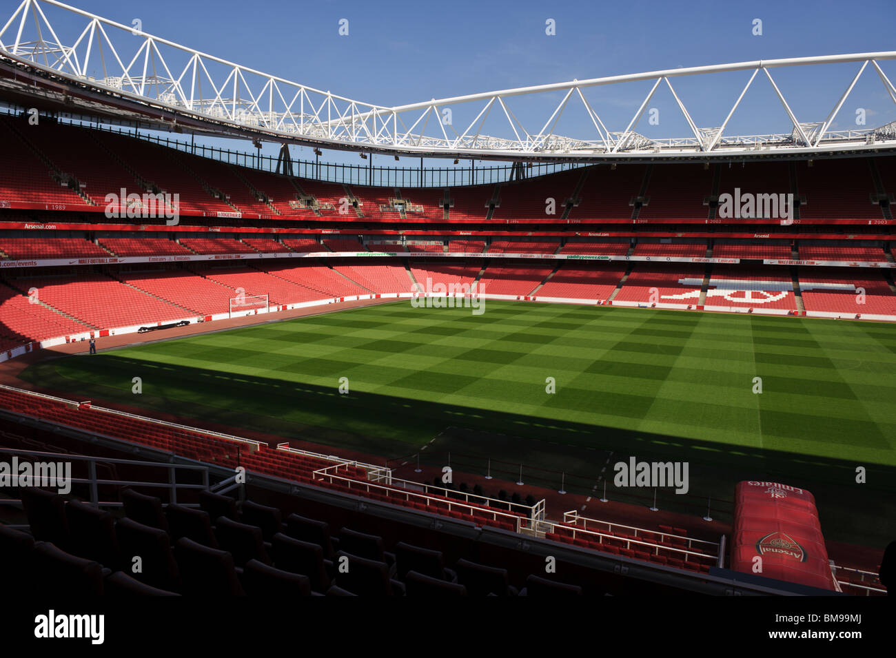 Lo stadio Emirates dell'Arsenal Football Club, il premier inglese Football Soccer League. Foto Stock