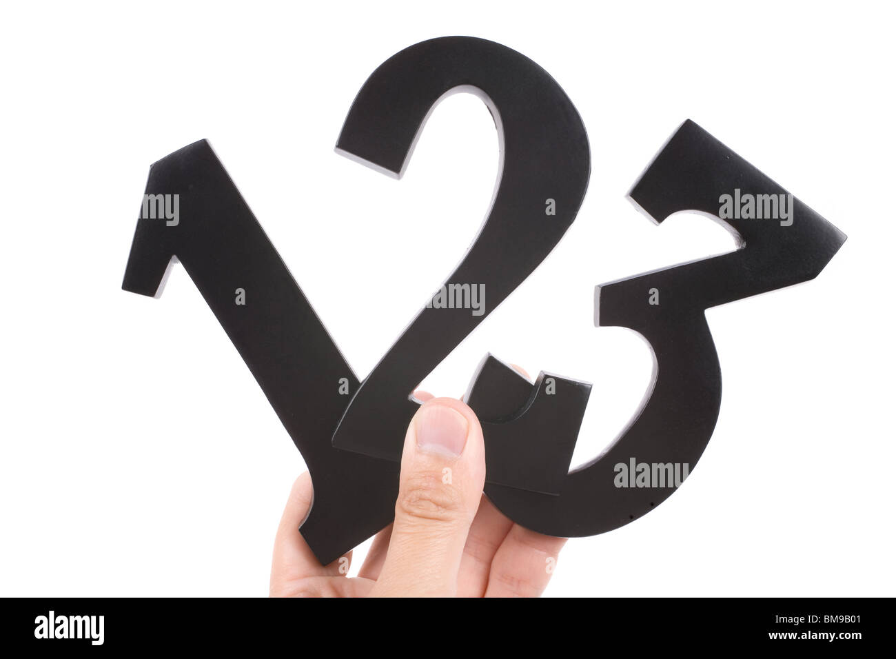 Numero 123 con sfondo bianco, concetto di facilità e semplicità Foto Stock