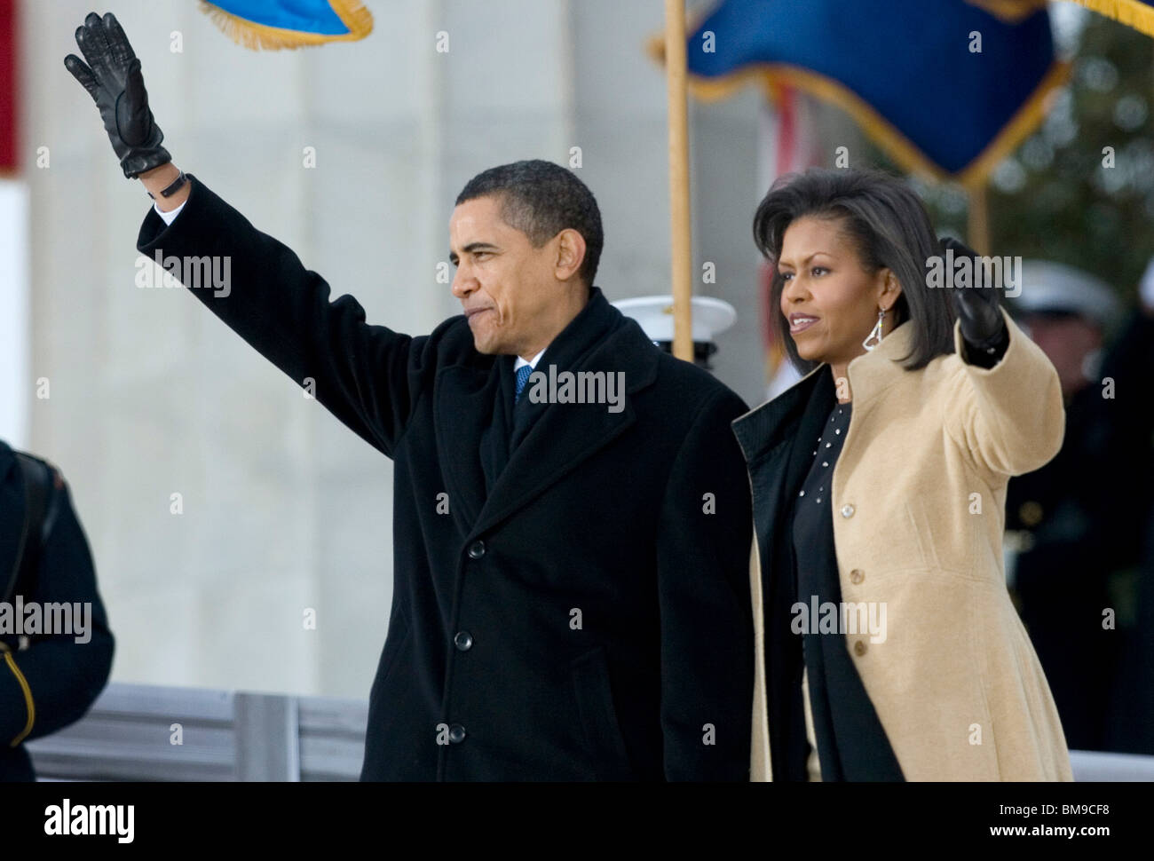 Presidente eletto Barack Obama e Michelle Obama a noi sono un concerto. Foto Stock