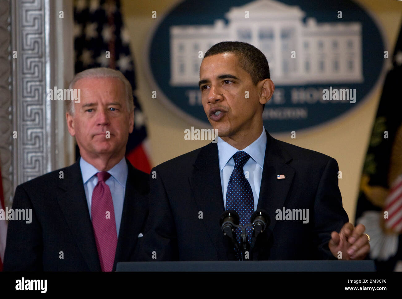 Il presidente Barack Obama e il Vicepresidente Joe Biden. Foto Stock