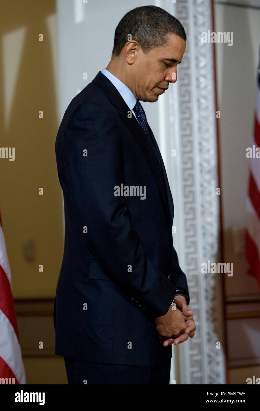 20 marzo 2009 – Washington, D.C. – il presidente Barack Obama e il vice presidente Joe Biden hanno espresso le loro osservazioni ai rappresentanti della Conferenza nazionale delle legislazioni di Stato. Foto Stock