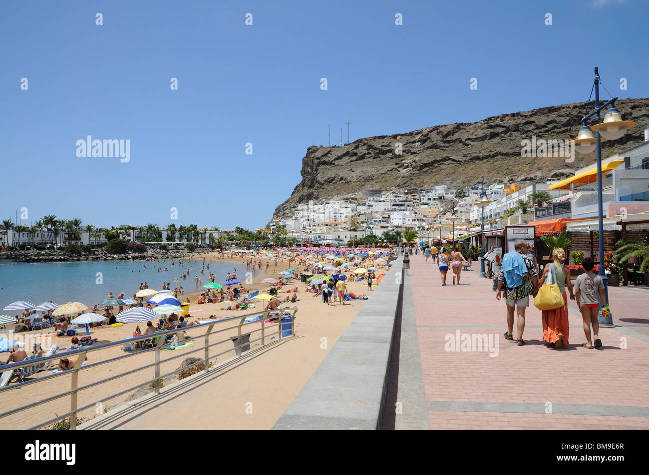 Lungomare di Puerto de Mogan, Gran Canarie Spagna Foto Stock