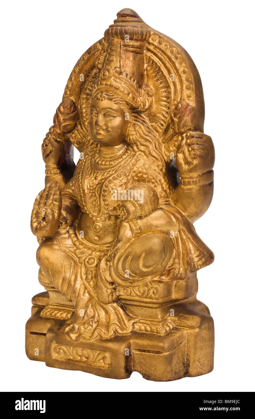 Close-up di una statuetta della dea Lakshmi Foto Stock