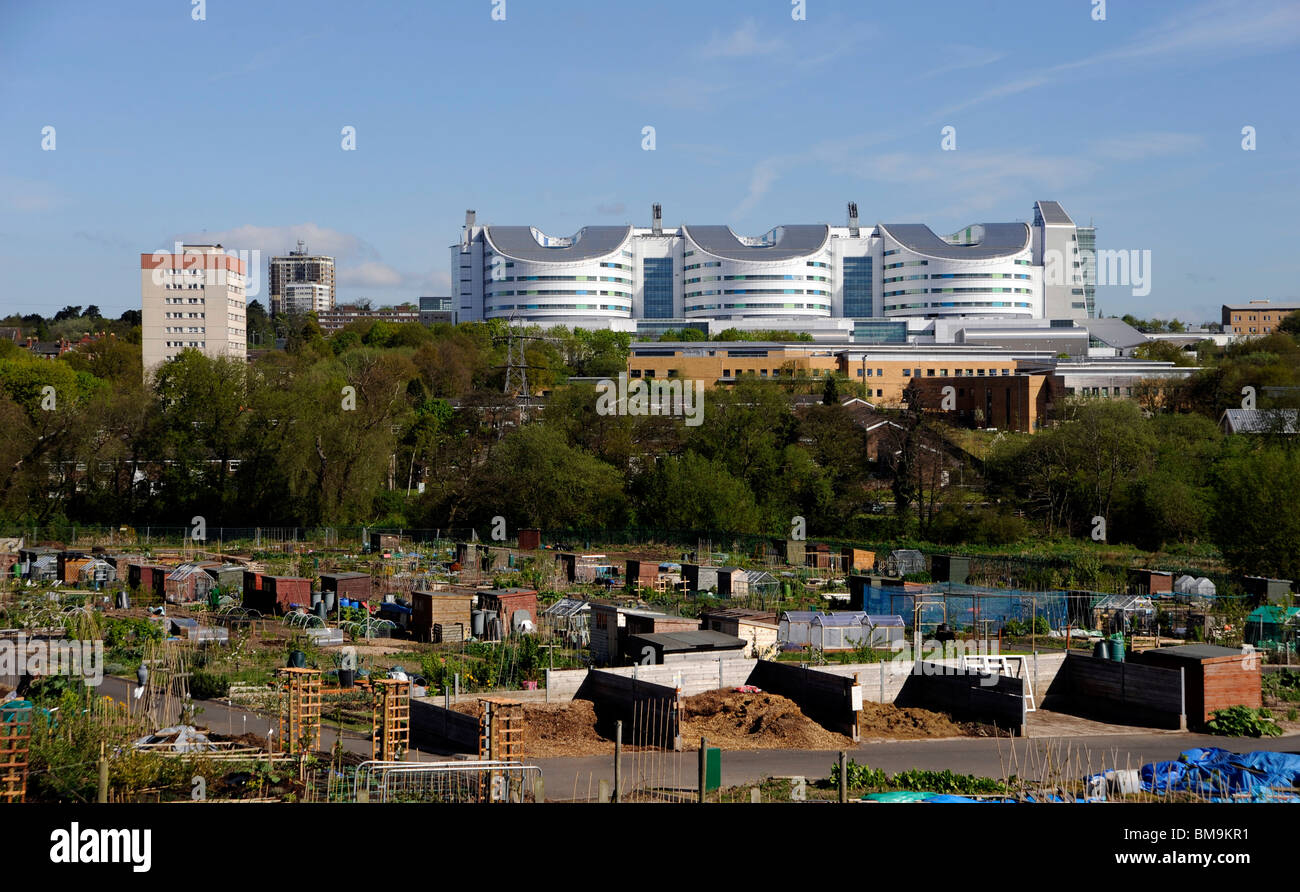 La nuova regina Elizabeth Hospital alla fine della costruzione. Foto Stock