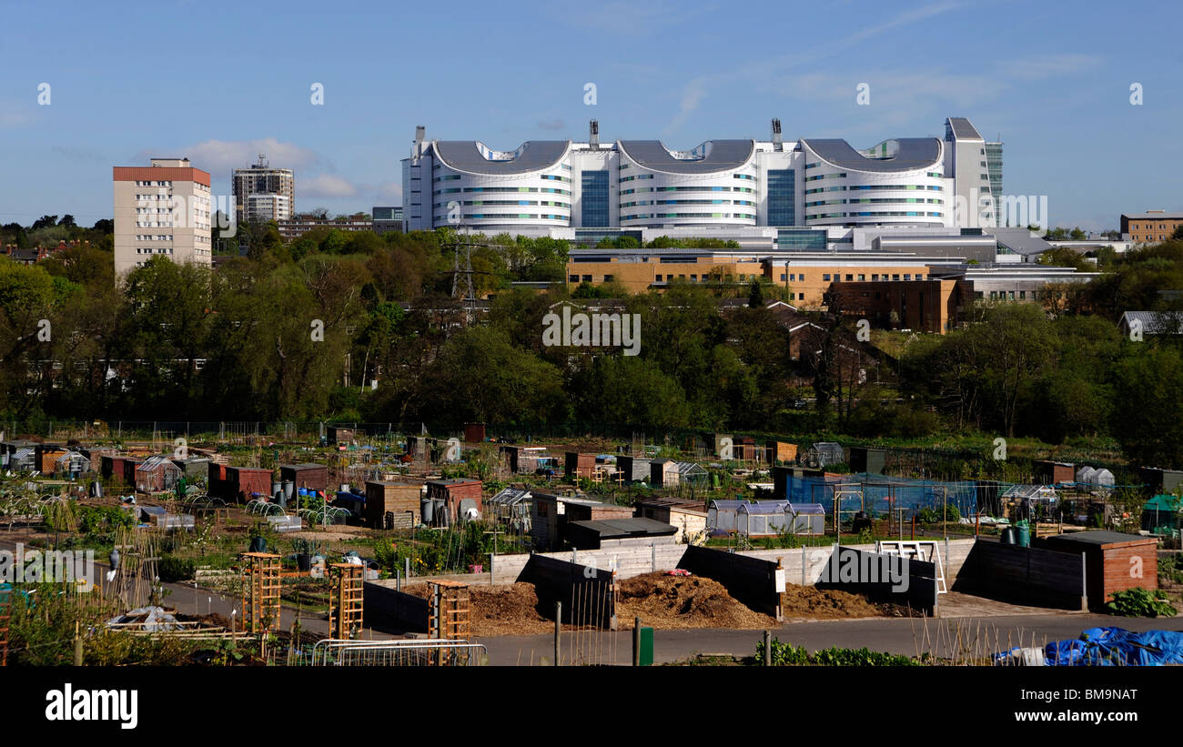 La nuova regina Elizabeth Hospital alla fine della costruzione. Foto Stock