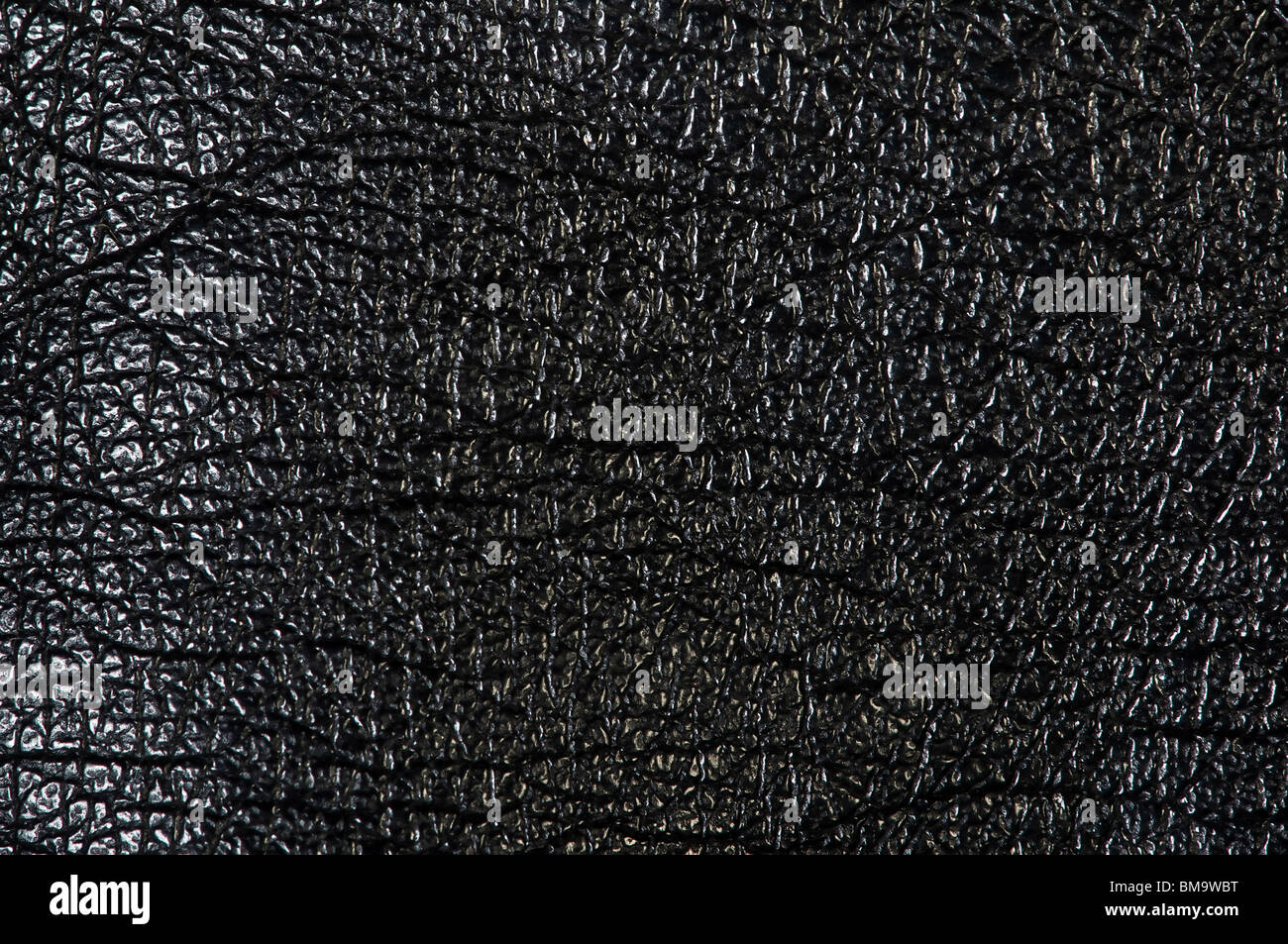 In pelle nera lucida per lo sfondo o texture Foto Stock