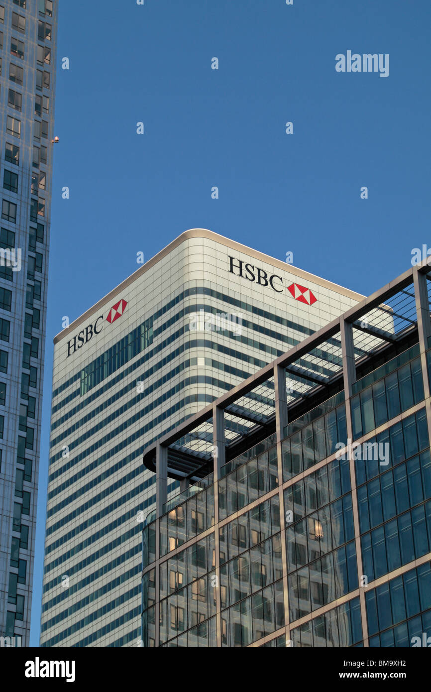 L'HSBC Sedi nel mondo, 8 Canada Square, nei Docklands di Londra, Regno Unito. Foto Stock