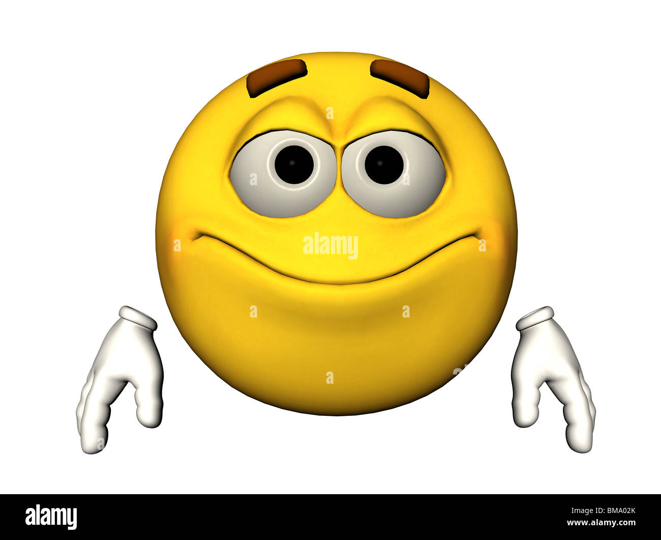 3D illustrazione di una faccina sorridente Foto Stock