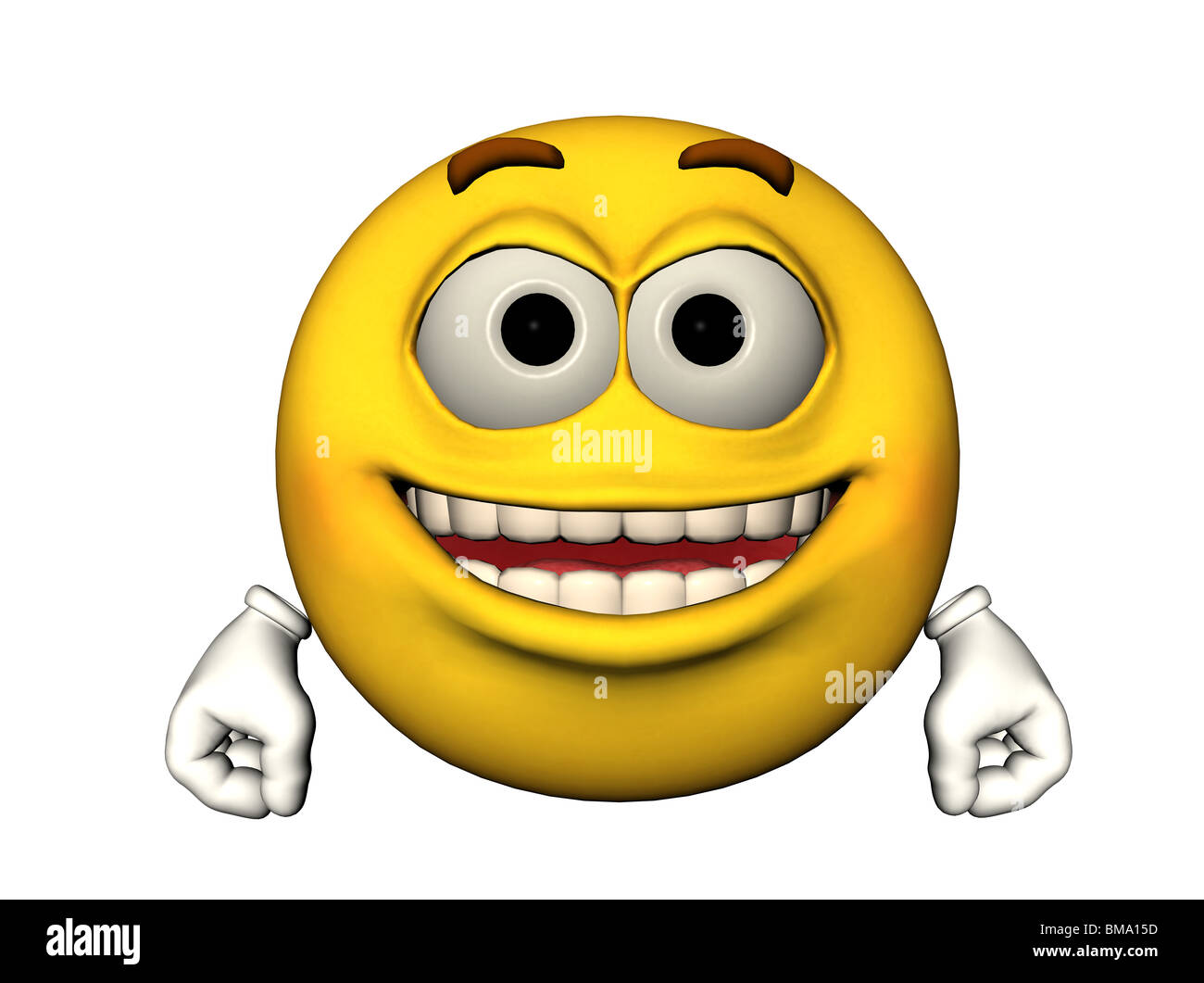 3D illustrazione di un emoticon felice Foto Stock