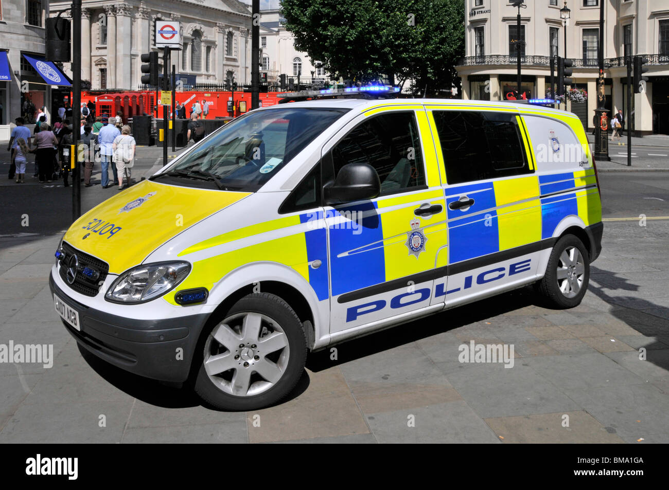 Trasporto Britsih auto della polizia. Foto Stock