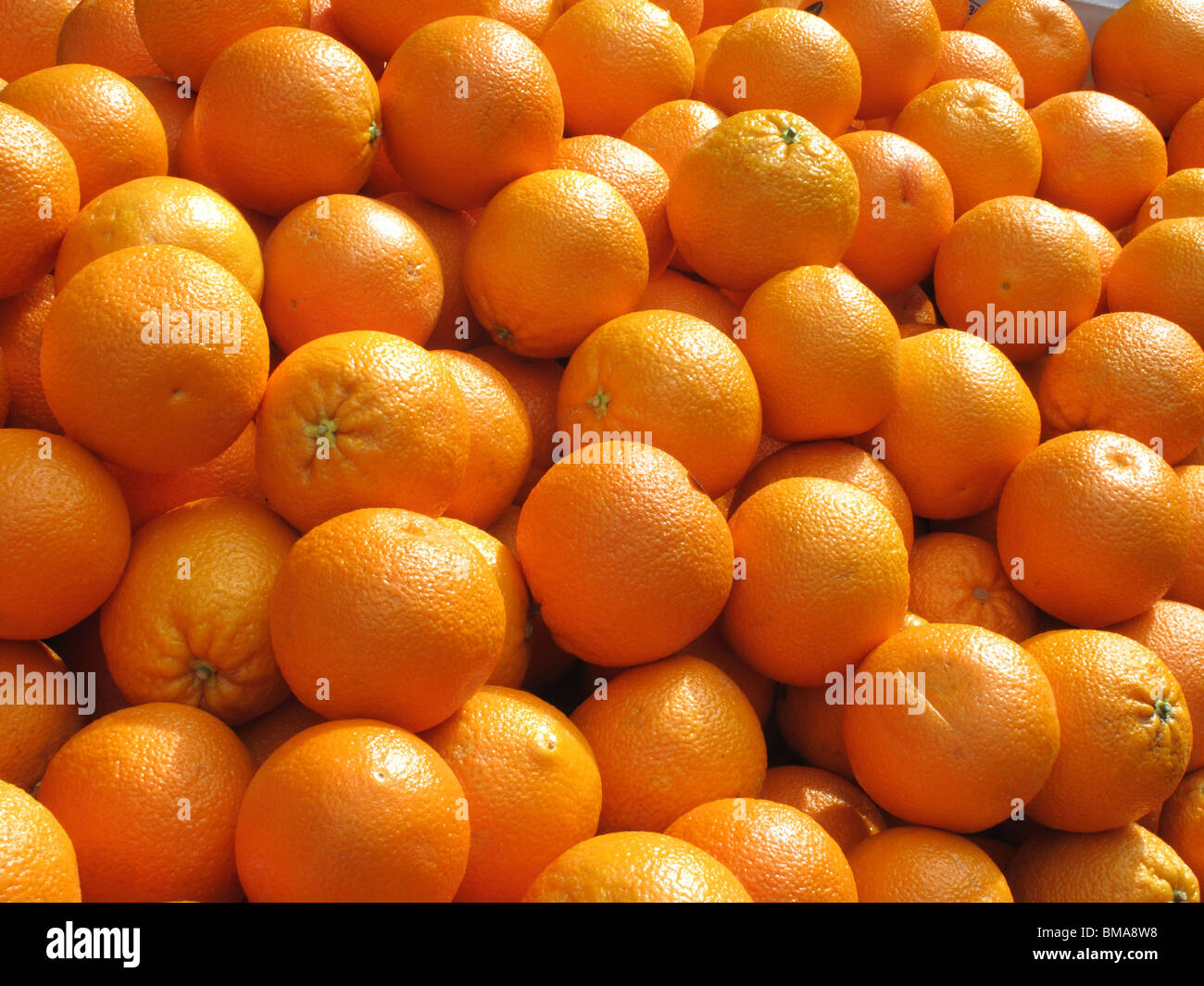 Un sacco di arance fresche frutta vicino. Foto Stock